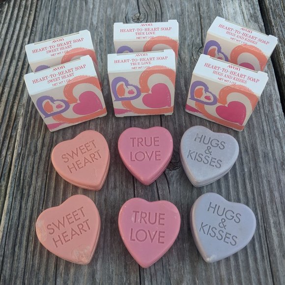 Novelty Vintage Avon Conversation Heart Soaps Bundle Set of 6 - Picture 1 of 10